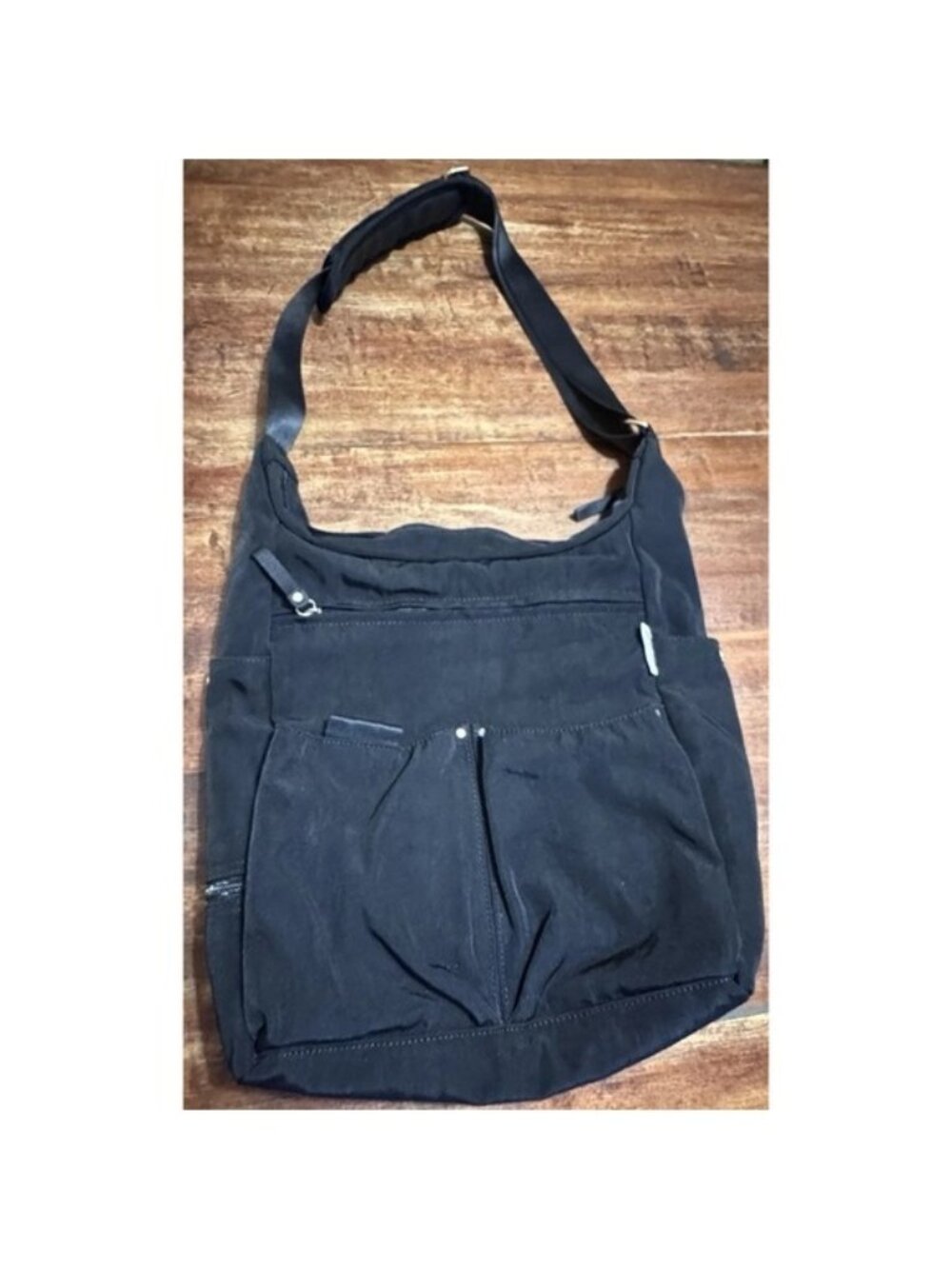 Ellington Crossbody‎ MULTIPLE POCKETS Bag Black Canvas Leather Travel Organizer